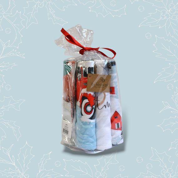 Набор новогодних кухонных полотенец La Maison 30х50 см Bery 6 шт. | Зображення 2