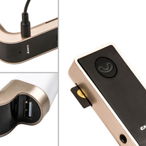 Автомобильный FM модулятор Car G7 FM Modulator Bluetooth. Цвет: золотой | Зображення 4