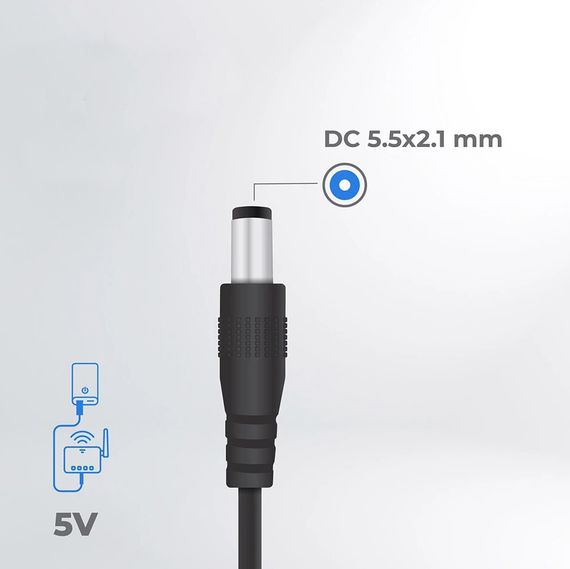 Кабель USB 5V - DC 5.5-2.1 / 5V для роутера, видеокамеры | Зображення 2
