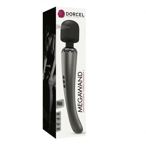 Потужний вібромасажер Dorcel Megawand Chrome Silver який перезаряджається, 160 режимів Sex Aura | Зображення 6