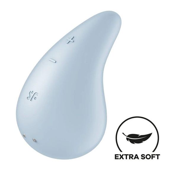 Вибратор для наружной стимуляции Satisfyer Dew Drop Blue, 2 мотора, 12 режимов, мягкий корпус sexstyle
