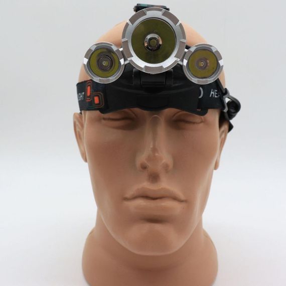 Фонарь налобный аккумуляторный RJ 3000, зарядка от сети и прикуривателя / Светодиодный фонарь на голову | Зображення 3