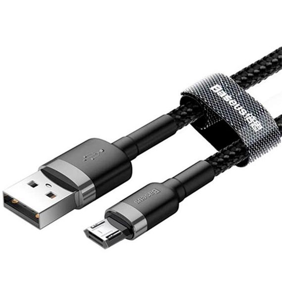 Кабель Baseus Cafule USB Cable for Micro 2.4 A 1 м Black (CAMKLF-BG1) | Зображення 1