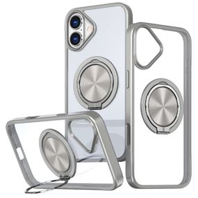 TPU+PC чохол Metal Ring with MagSafe для Apple iPhone 16 (6.1") Сірий