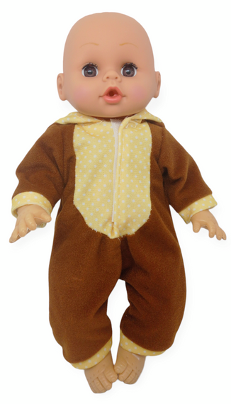 Пупс лялька розмовляє плаче сміється в костюмі ведмедик 29.5 см Little baby з пляшечкою | Зображення 7