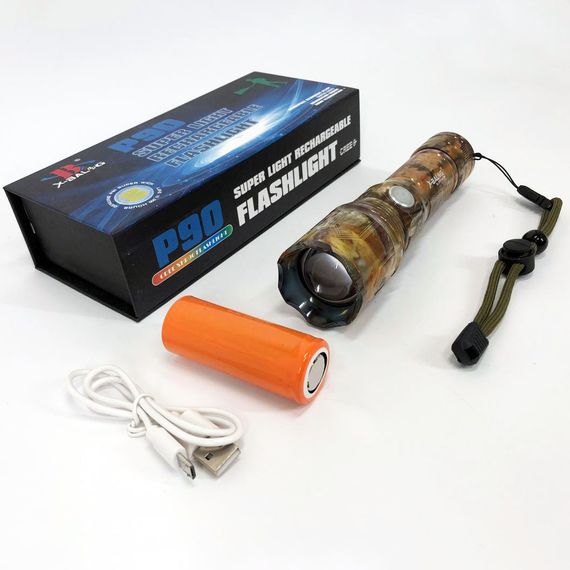 Ліхтарик ручний тактичний Bailong BL-P511M-P90 камуфляж, супер яскравий ліхтарик, потужний кишеньковий ліхтарик | Зображення 6