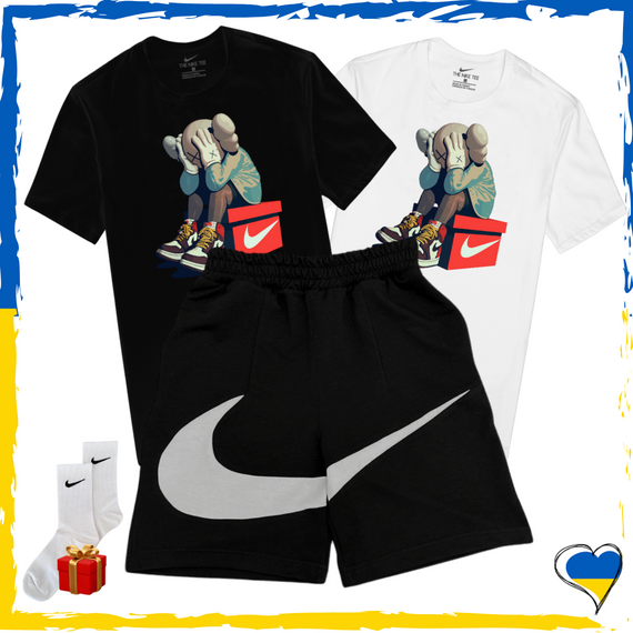 Комплект шорти Nike Big Swoosh та футболки 2шт Nike. Комплект Найк Біг Свуш XS/S