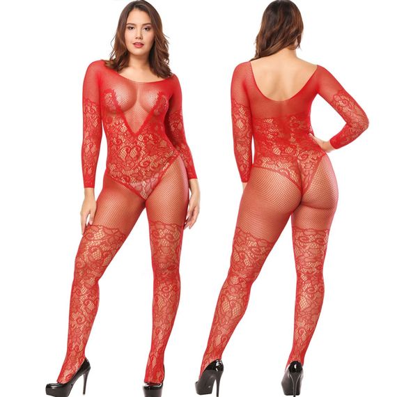 БодіСтокінг (Боді комбінезон Сітка) Babydoll 42 Червоний 8507 | Зображення 6
