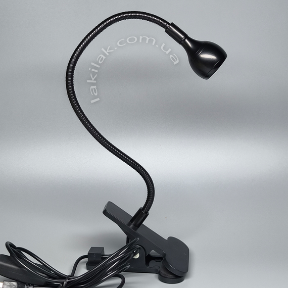 УФ лампа на кліпсі для нігтів (працює від USB) чорна 5W