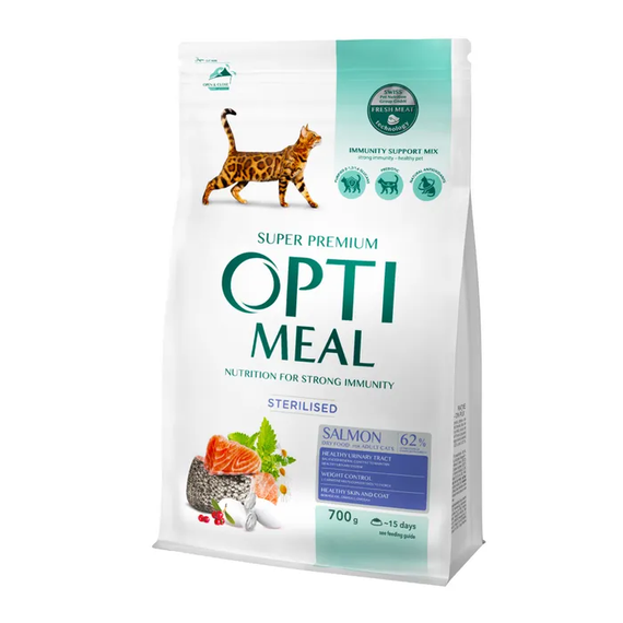 Сухий корм Optimeal Sterilised для дорослих стерилізованих котів, лосось 700г