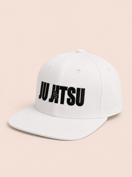 Біла бейсболка TM KINTAYO з вишивкою JIU JITSU/ДЖИУ ДЖИТСУ, з прямим козирком | Зображення 1