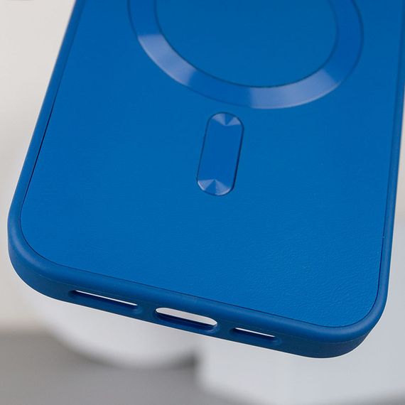 Шкіряний чохол Bonbon Leather Metal Style with MagSafe для Apple iPhone 15 (6.1") Синій / Indigo | Зображення 3
