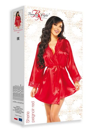 Халат Beauty Night SHERIE PEIGNOIR Красный S/M/L | Зображення 6