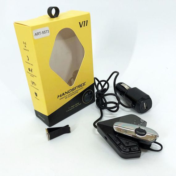 Трансмітер FM V11 BT з Bluetooth гарнітурою модулятор, блютуз фм передавач для автомагнітоли | Зображення 5