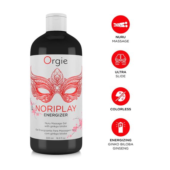 Гель для NURU-массажа Orgie – Noriplay Energizer (500 мл), экстракт гинкго билоба, защитная простыня Sex Aura | Зображення 2
