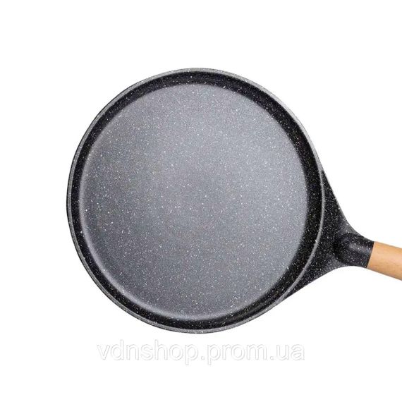 Алюминиевая блинная сковорода с мраморным антипригарным покрытием Ø 28 см, толстое дно MGC Black HP-4-430B | Зображення 3