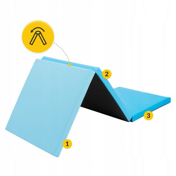 Мат гімнастичний складаний 4FIZJO 180 x 60 x 5 см 4FJ0570 Blue/Sky Blue (P-5907739319685) | Зображення 2