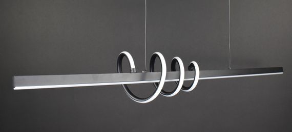 Люстра світлодіодна підвісна LED світильник для квартири на стелю лед 27233 Чорний 30-130х17х120 см. | Зображення 1