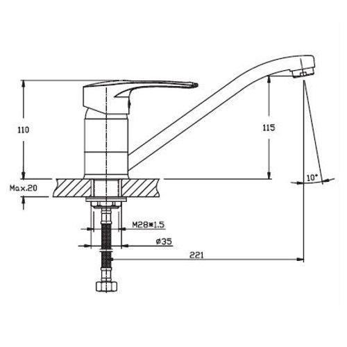 Змішувач для кухні Haiba GERMES 555 HB0142 | Зображення 1