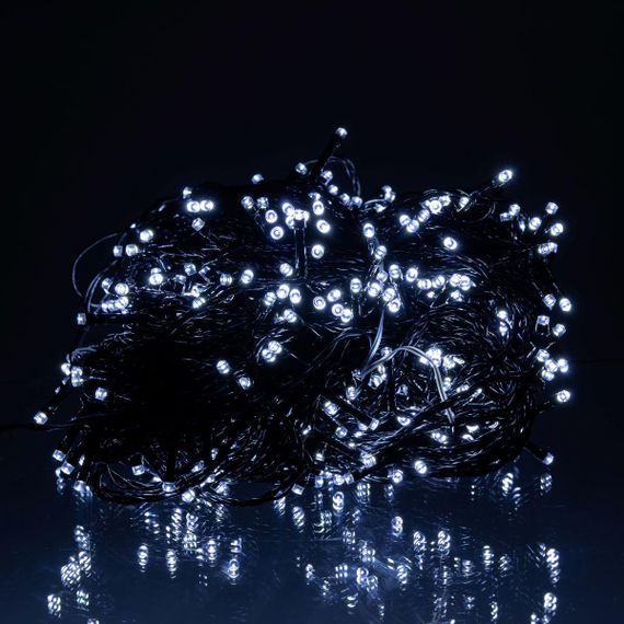 Гирлянда Рождественская фея уличная 50 (м) 500 LED черный провод Белый CF500L50MBW | Зображення 1