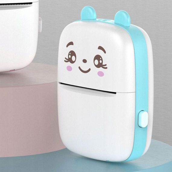 Портативний міні принтер з Bluetooth + 1 рулон паперу, Блакитний / Дитячий термопринтер для друку з телефону / Бездротовий принтер | Зображення 7