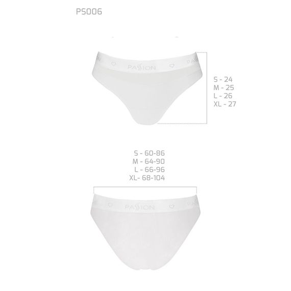 Трусики з прозорою вставкою Passion PS006 PANTIES XL, white | Зображення 4