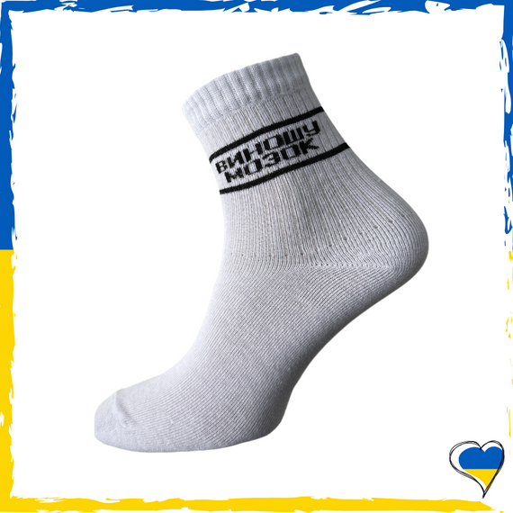 Шкарпетки жіночі з принтом Виношу мозок білі 36-40р