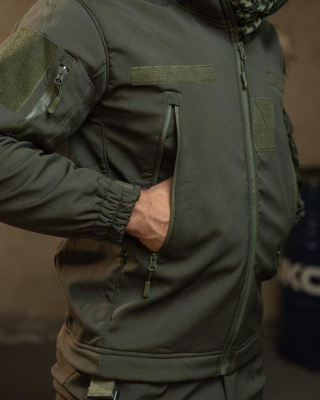 Демісезонний тактичний костюм софтшол Softshell ROCKET олива НП4862 | Зображення 8