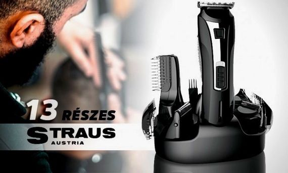 Универсальный аккумуляторный триммер Straus ST/GK-0610B 13в1 машинка для стрижки волос бороды Черный | Зображення 2