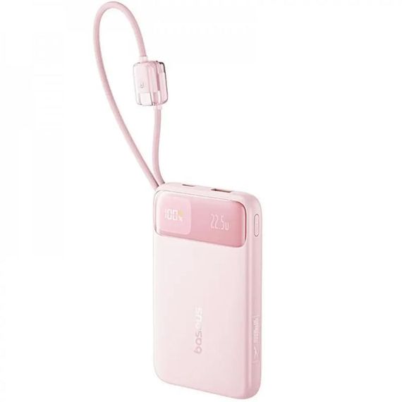 Портативний ЗП Power Bank Baseus EnerFill FC11 PD22.5W with cable 10000 mAh (E0027R) Baby Pink | Зображення 1