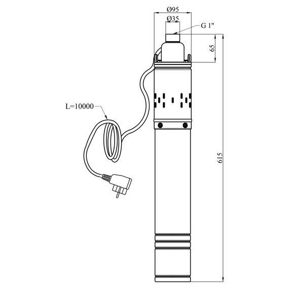 Насос глибинний шнековий Agua 4S QGD2,4-130-0,75 з вбудованим конденсатором (CV035074) | Зображення 1