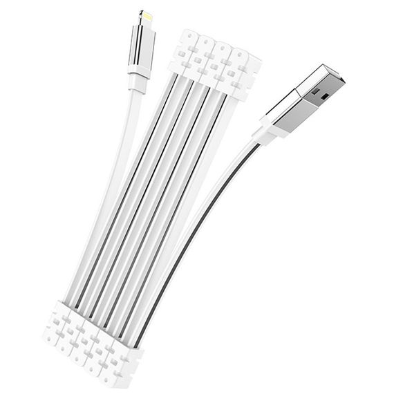 Дата кабель Hoco U103 Magnetic Absorption USB to Lightning (1m) White | Зображення 2