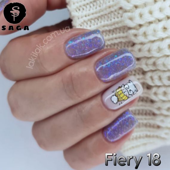 Світловідбиваючий гель-лак SAGA 18 Fiery 9мл | Зображення 9