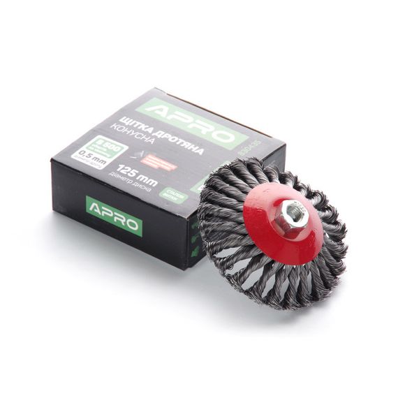 Щітка конус сталеві витки 125 мм (УШМ) APRO 8304351