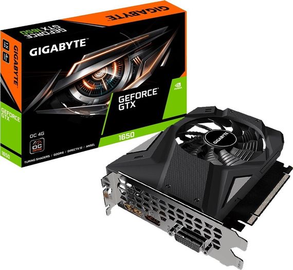 Видеокарта Gigabyte GeForce GTX1650 4GB DDR6 128bit DP-HDMI-DVI D6 OC (GV-N1656OC-4GD)