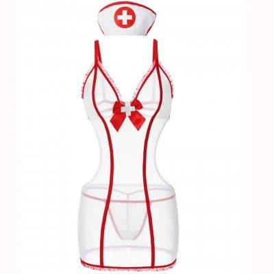 Костюм медсестри L/XL Sunspice, білий, 3 предмети | Зображення 2