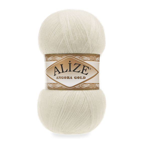 Пряжа Alize Angora Gold № 01 ( Алізе Ангора Голд) – 20% вовна, 80% акрил, 100 г / 550 м