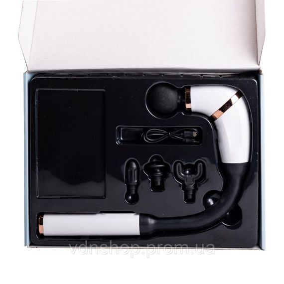 Перкуссионный ручной массажер аккумуляторный 17 Вт зарядка от USB до 3200 об/мин Белый HP-11-11W | Зображення 8