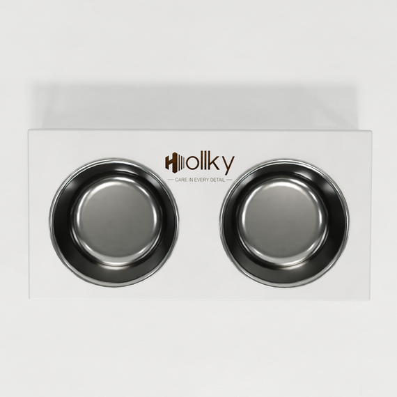 Миски на подставке для средних собак и больших котов Hollky Base M (2 × 0,95 л) BM-422110-WHWH | Зображення 5