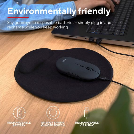 Мишка Trust Puck Wireless/Bluetooth Silent Black (24059) | Зображення 9