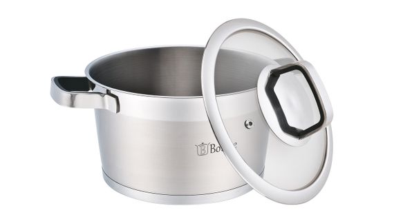 Каструля Bollire Palermo BR-2102, 2. 2 л, 18 см, з нержавіючої сталі з кришкою, для всіх типів плит | Зображення 1