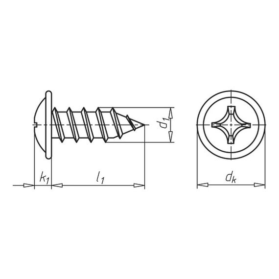 Саморіз, округлена головка з фланцем | Зображення 1