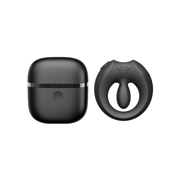Ерекційне смарт-віброкільце Zalo Apis Obsidian Black, до 4 годин роботи, зарядний кейс | Зображення 1