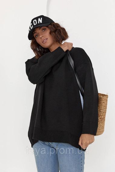 Удлиненная женская кофта с надписью на спине Love цвет черный размер S FL_000499 | Зображення 5