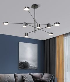 Люстра світлодіодна стельова LED світильник для квартири на стелю лед 26862 Чорний 40-90х102х102 см.