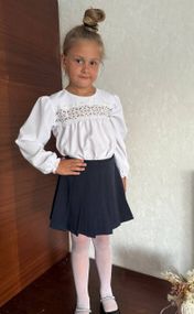 Дитяча шкільна спідниця-шорти на дівчинку в складку колір чорний розмір 122, SBR560