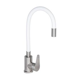 Змішувач для кухні Lidz Vida 04R-WFS, U-подібний гнучкий White