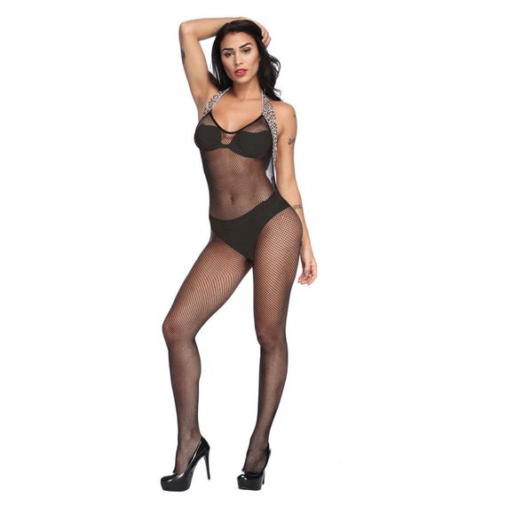 БодіСтокінг (Боді комбінезон Сітка) Babydoll 42 Чорний 8002 | Зображення 7