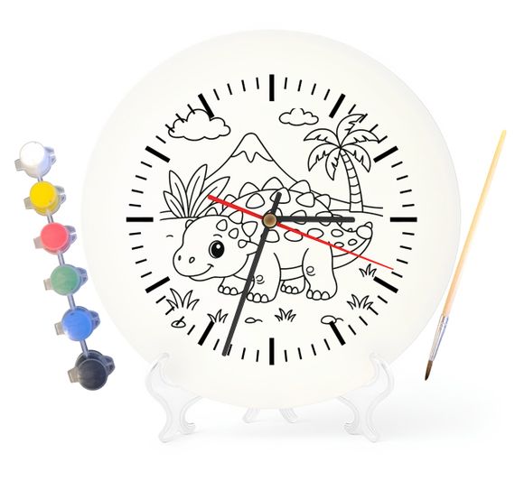 Детский набор для творчества часы раскраска Динозавр 30 см (Г0051)