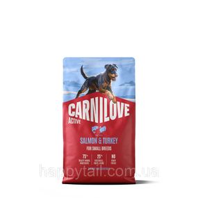 Беззерновой сухой корм Carnilove Active Salmon & Turkey Small Breed для собак малых пород лосось и индейка 4 кг